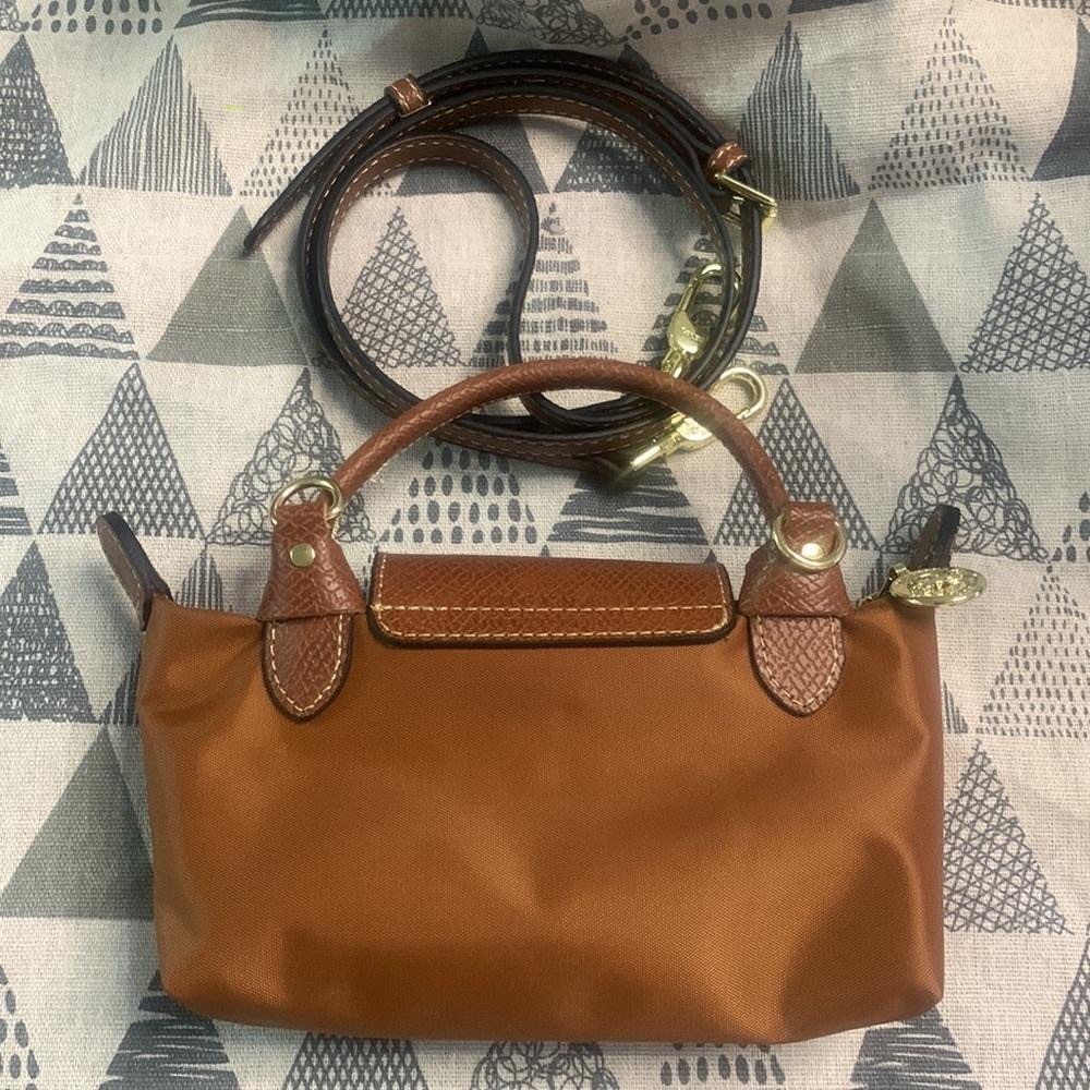 Longchamp Le Pliage Mini Canvas Tote Brown - Picture 3 of 5